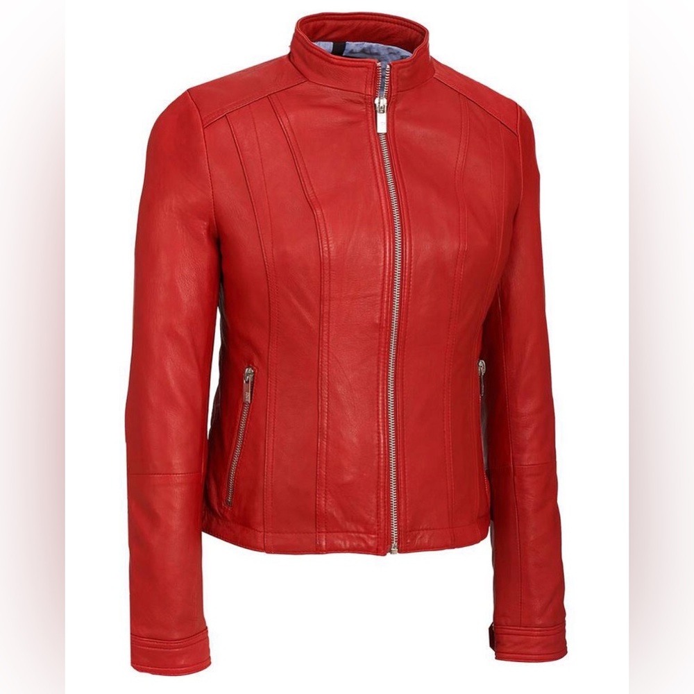 Wilson Leather / Black Rivot Red Plus Size 100% Leather Jacket